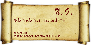 Nánási István névjegykártya